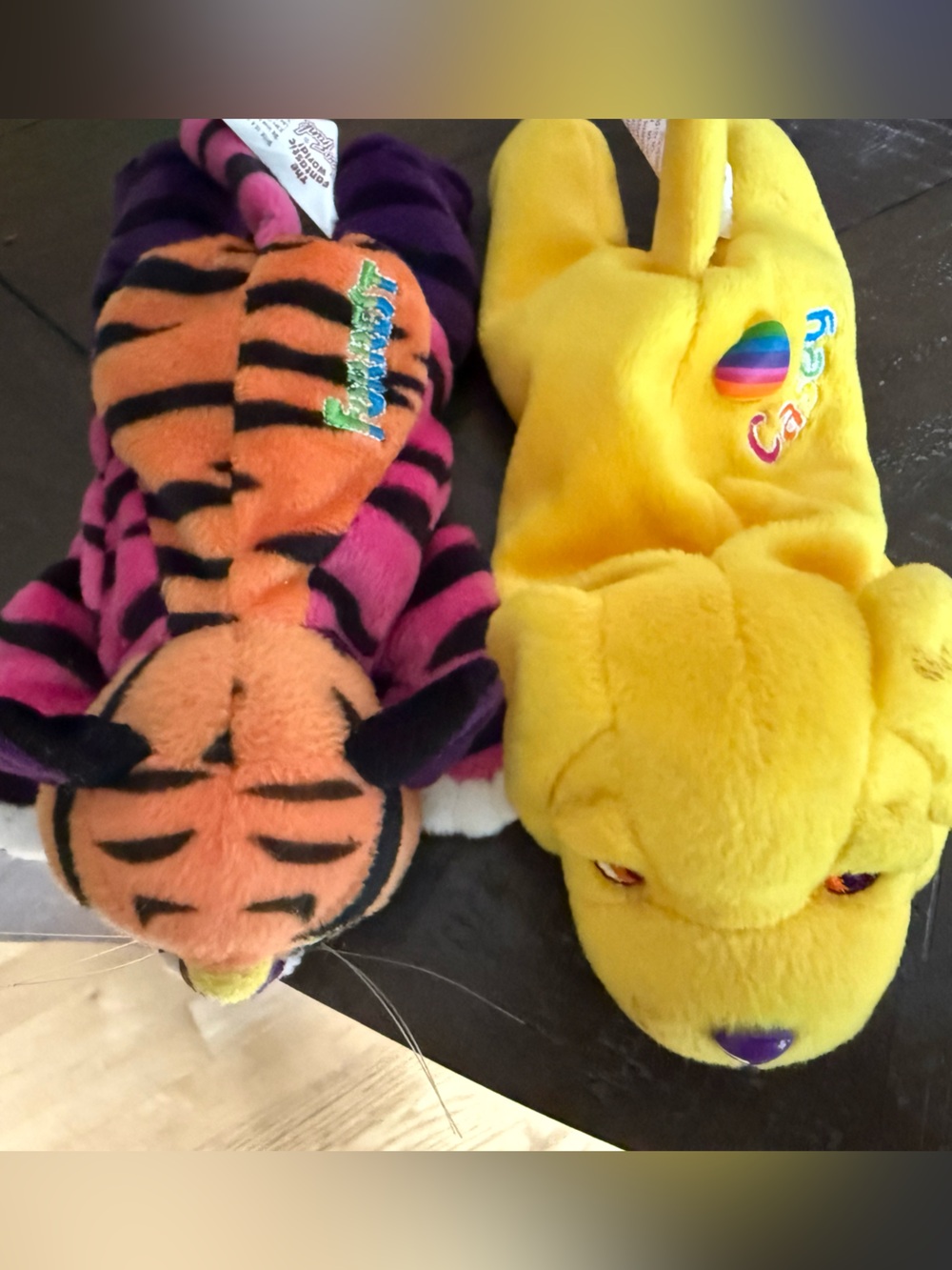 Lisa Frank Beanbag Plush Lot of 2 Tiger & Yellow Dog Vintage 1998